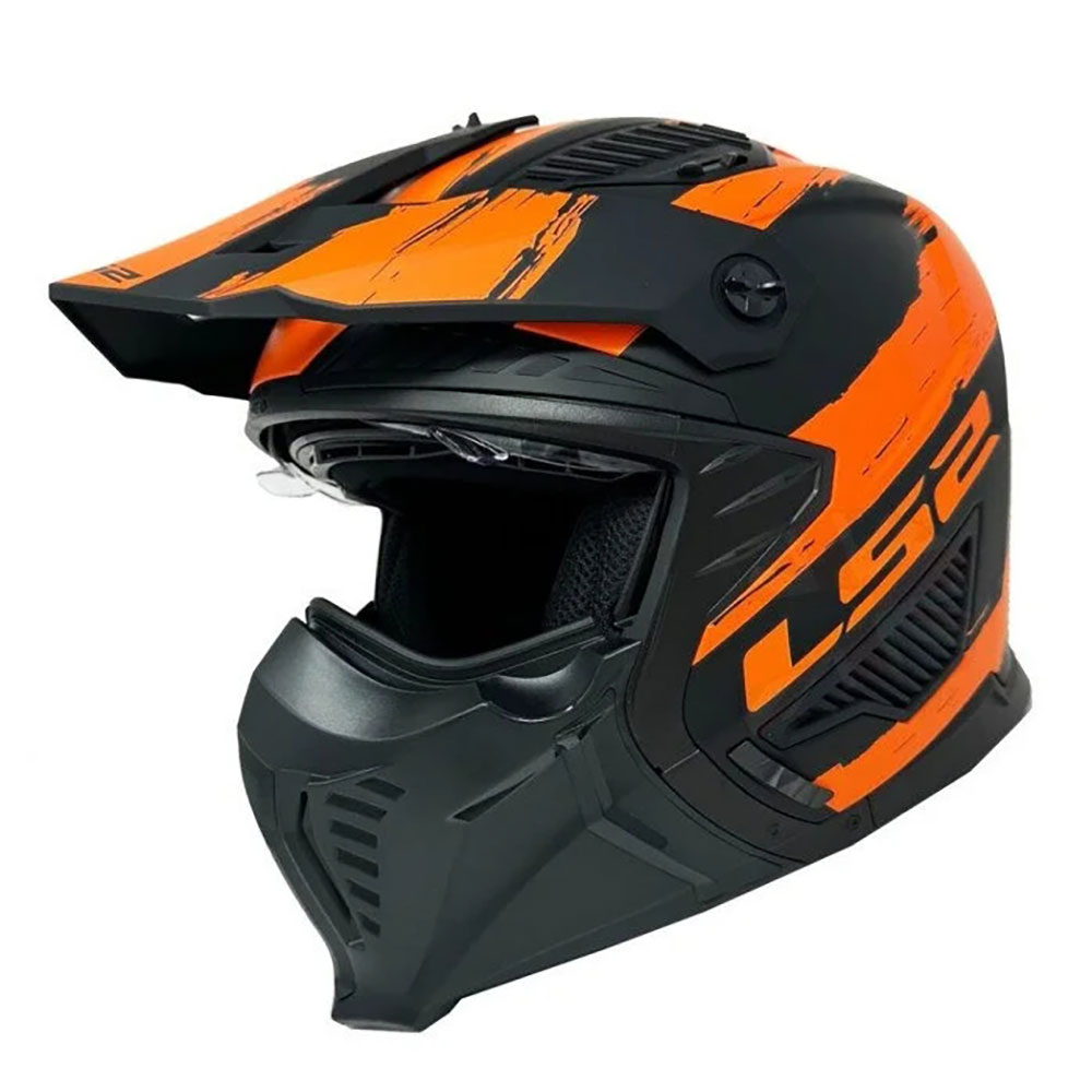 LS2-OF606-DRIFTER-MUD-Matt-Black-Orange-2
